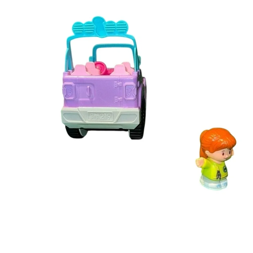 Fisher Price Little People Barbie Beach Cruiser Toy Car‎ Purple Jeep and Figure